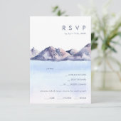 Winter Mountain Menü Auswahl RSVP Karte (Stehend Vorderseite)