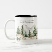 Winter Mountain Mug: Cozy Forest & Snow Zweifarbige Tasse (Links)