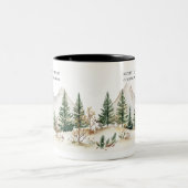Winter Mountain Mug: Cozy Forest & Snow Zweifarbige Tasse (Mittel)