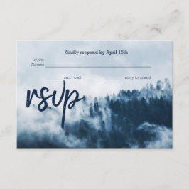 Winter Mountain Pines Wedding RSVP Card