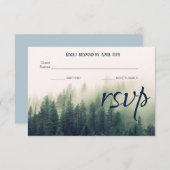 Winter Mountain Pines Wedding RSVP Card (Vorne/Hinten)