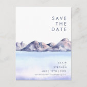 Winter Mountain Save the Date Postkarte (Vorderseite)