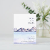 Winter Mountain Save the Date Postkarte (Stehend Vorderseite)