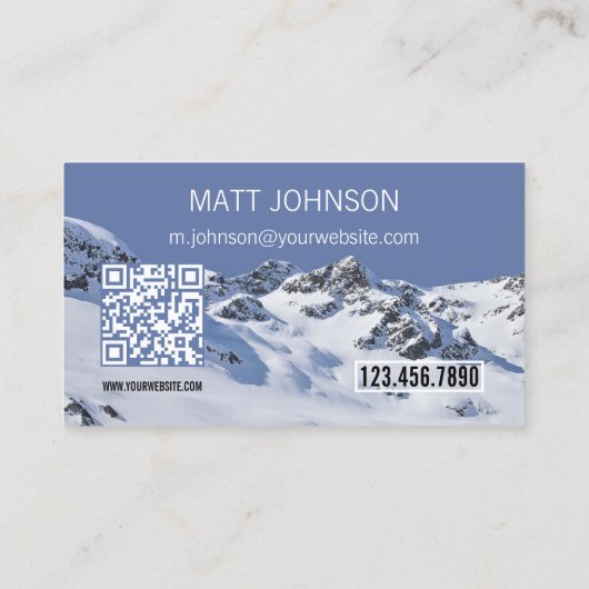 Winter Mountain Ski Instructor Visitenkarte (Rückseite)