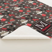 WInter Mountain Ski Trip Thema Muster Monogram Sh Sherpadecke (3/4)