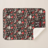 WInter Mountain Ski Trip Thema Muster Monogram Sh Sherpadecke (Vorderseite (Horizontal))