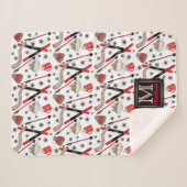 WInter Mountain Ski Trip Thema Muster Monogram Sh Sherpadecke (Vorderseite (Horizontal))