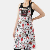 WInter Mountain Ski Trip Thema Muster Monogramm Schürze (InSitu)