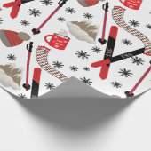 WInter Mountain Ski Trip Thema Muster Wrapping Pa Geschenkpapier (Ecke)