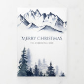 Winter Mountain Snowy Village Foto Weihnachten Dreifach Gefaltete Urlaubskarte (Cover)