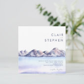 Winter-Mountain-Square Hochzeitseinladung Einladung (Stehend Vorderseite)
