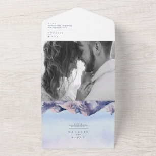 Winter Mountain Sunset Foto Siegel und senden All In One Einladung