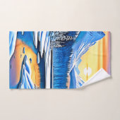 Winter Mountain Sunset Glow Badhandtuch Set (Handtuch)