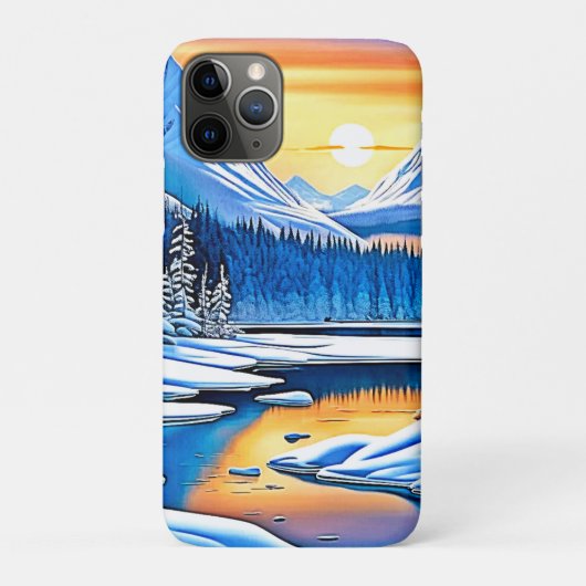 Winter Mountain Sunset Glow Case-Mate iPhone Hülle (Rückseite)