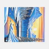 Winter Mountain Sunset Glow Fleecedecke (Vorderseite (Horizontal))