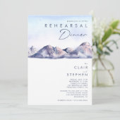 Winter Mountain Sunset Probe Dinner Einladung (Stehend Vorderseite)