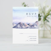 Winter Mountain Sunset RSVP Card (Stehend Vorderseite)