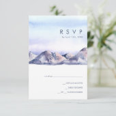 Winter Mountain Sunset RSVP Card Karte (Stehend Vorderseite)