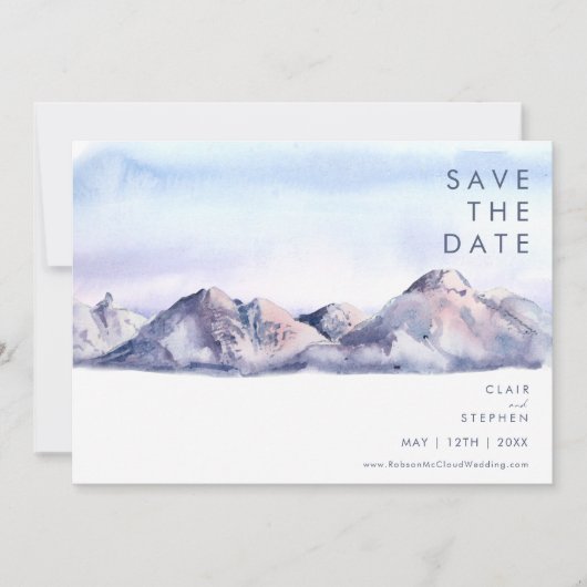 Winter Mountain Sunset Save the Date (Vorderseite)