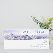 Winter Mountain Sunset Seating Chart Header (Stehend Vorderseite)