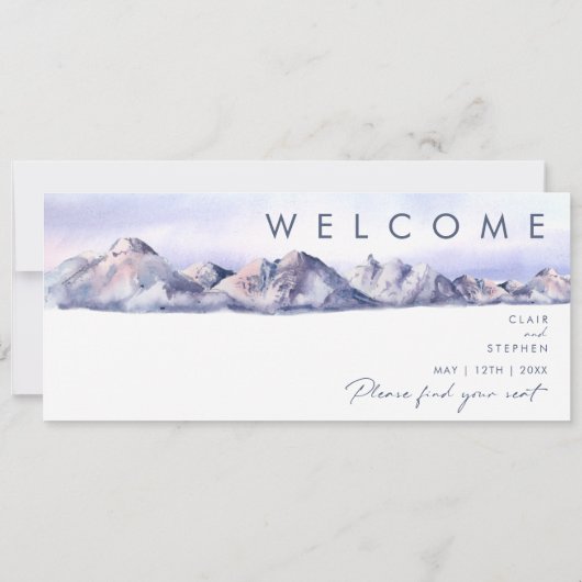 Winter Mountain Sunset Seating Chart Header (Rückseite)