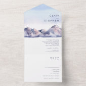 Winter Mountain Sunset Siegel und senden All In One Einladung (Innen Boden)