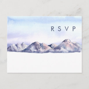Winter Mountain Sunset Song Anfrage RSVP Card Postkarte