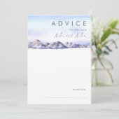 Winter Mountain Sunset Wedding Advice Card Hinweiskarte (Stehend Vorderseite)