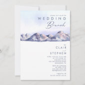 Winter Mountain Sunset Wedding Brunch Einladung (Vorderseite)