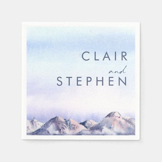Winter Mountain Sunset Wedding Napkins Serviette (Vorderseite)