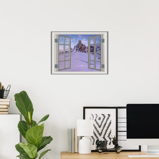 Winter Mountain USA Cool Fab Window Poster (Heimbüro)