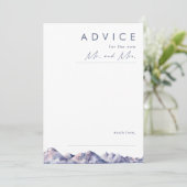 Winter Mountain Wedding Advice Card Hinweiskarte (Stehend Vorderseite)