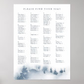 Winter Mountain Wedding Alphabetische Seetabelle Poster (Vorne)