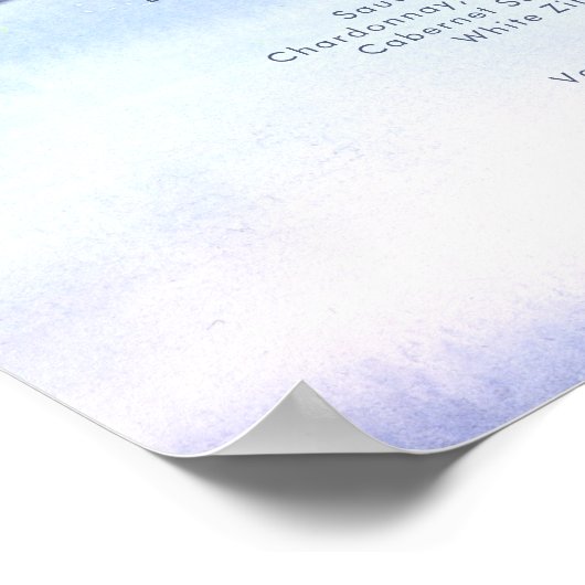 Winter Mountain Wedding Drinks Menü Poster (Ecke)