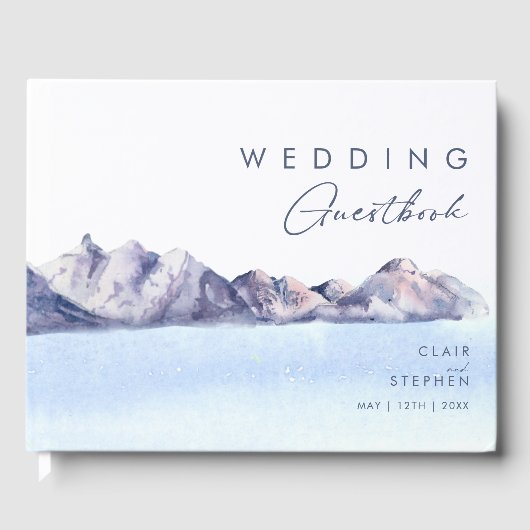 Winter Mountain Wedding Guest Book Gästebuch (Vorderseite)