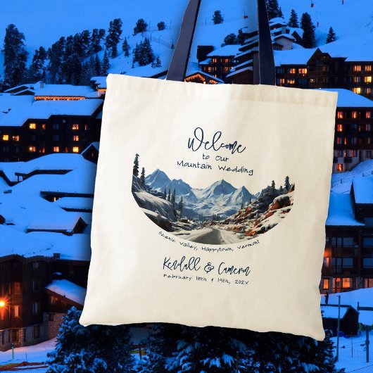 Winter Mountain Wedding Welcome Bags Tragetasche
