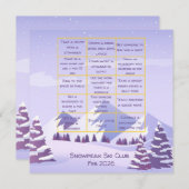 Winter Mountains Bachelorette Party Bingo Game Dankeskarte (Vorne/Hinten)