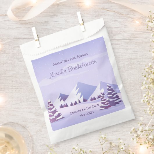 Winter Mountains Bachelorette Weekend Favor Bag Geschenktütchen (Ausgeschnitten)