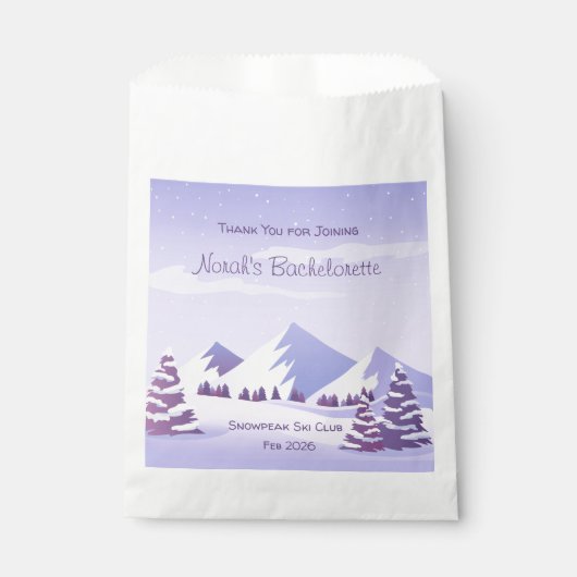 Winter Mountains Bachelorette Weekend Favor Bag Geschenktütchen (Vorderseite)
