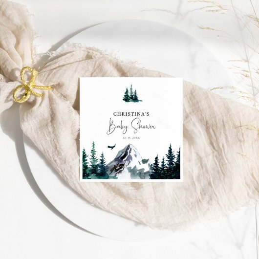 Winter Mountains Kinderdusche Napkins Serviette
