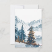 Winter Mountains Pine Tree Hochzeit RSVP (Rückseite)