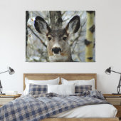Winter Mule Deer Nah-up Leinwanddruck (Insitu (Schlafzimmer))