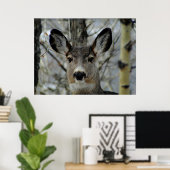Winter Mule Deer Nah-up Poster (Heimbüro)
