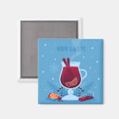 Winter Mulled Wine Magnet (Vorderseite/Rückseite)