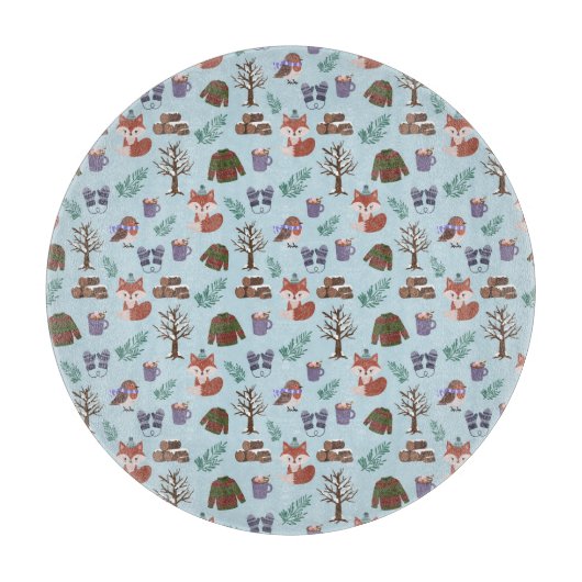 Winter Muster Cutting Board Schneidebrett (Vorderseite)