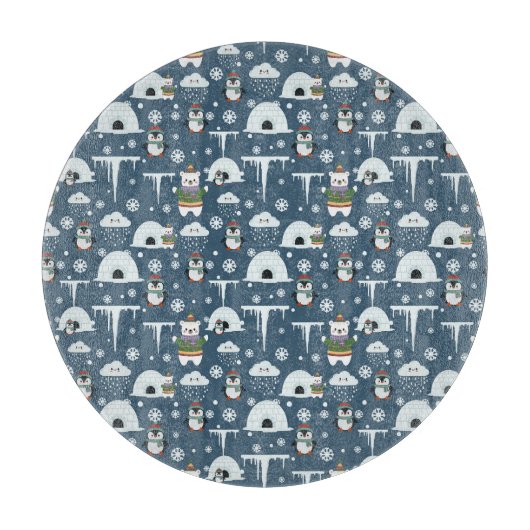 Winter Muster Cutting Board Schneidebrett (Vorderseite)
