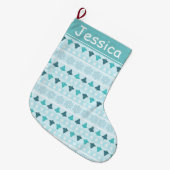 Winter-Muster Großer Weihnachtsstrumpf (Vorderansicht (hängend))