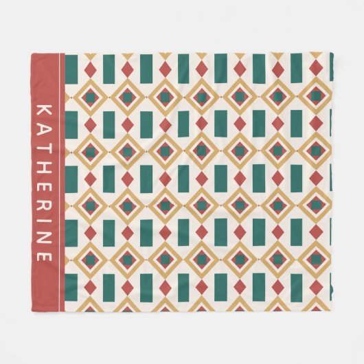 Winter Muster grün und rot Urlaub Fleecedecke (Vorderseite (Horizontal))