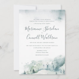 Winter Mystère II Formal Script Wedding Einladung