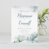 Winter Mystère III Informelle Script-Hochzeit Einladung (Stehend Vorderseite)